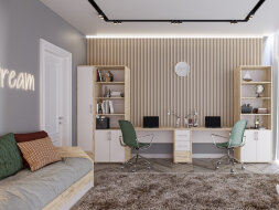 Модульная детская Оливия, Серый дуб/Белый (Композиция 4)