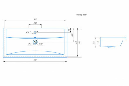 Умывальник мебельный Фостер 100 Kirovit 
