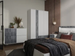 Пенал Ливерпуль, белый /бетон темный