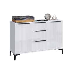 Комод Кимберли, Белый/Белый глянец