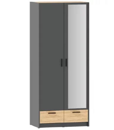 Шкаф для одежды Оттавия НМ 011.80 (фасад с зеркалом), Антрацит 