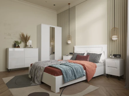 Тумба прикроватная Ливерпуль, белый / белый глянец 